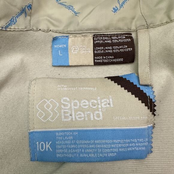 Special Blend Jacket Womens Large Brown Polka Dot 10K Hooded Faux Fur Snowboard - Picture 8 of 16